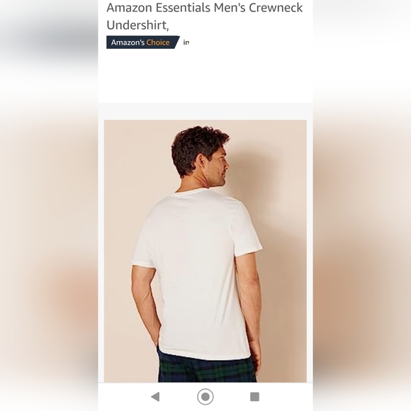 Amazon Essentials Large White T Shirt Short Sleeve Scoop Neck NWT 19" PTP 26" L - Picture 3 of 7